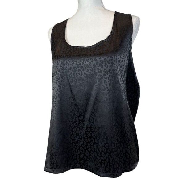 Steve Madden Leopard Print Racer Back Flowy Tank Black Print Stretchy Size XL - Picture 1 of 7